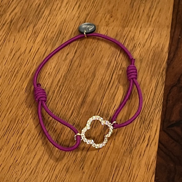 Lua Floris Armband - Elastisch mit Gold Glitzer Charm - Wählen Sie Ihre Farbe 