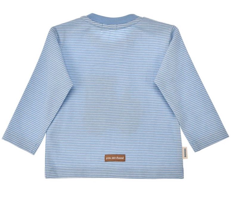 Bondi Baby Langarm T-Shirt Blau Gestreift -Giraffe mit Traktor Bondi Baby Langarm T-Shirt Blau Gestreift -Giraffe mit Traktor