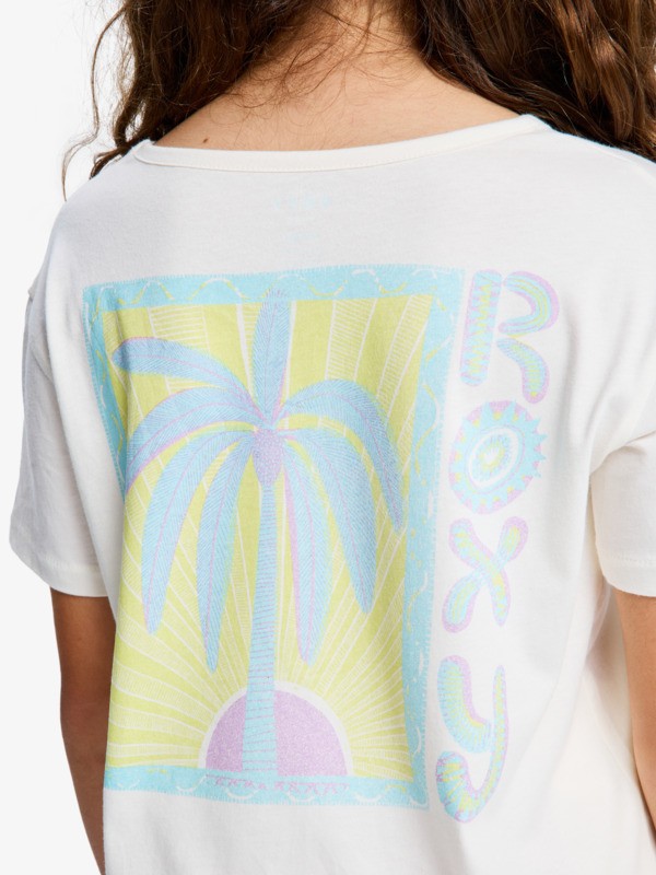Roxy Lilyregular Night Vintage - T-Shirt für Mädchen - Flieder & Gelb Palmen Print