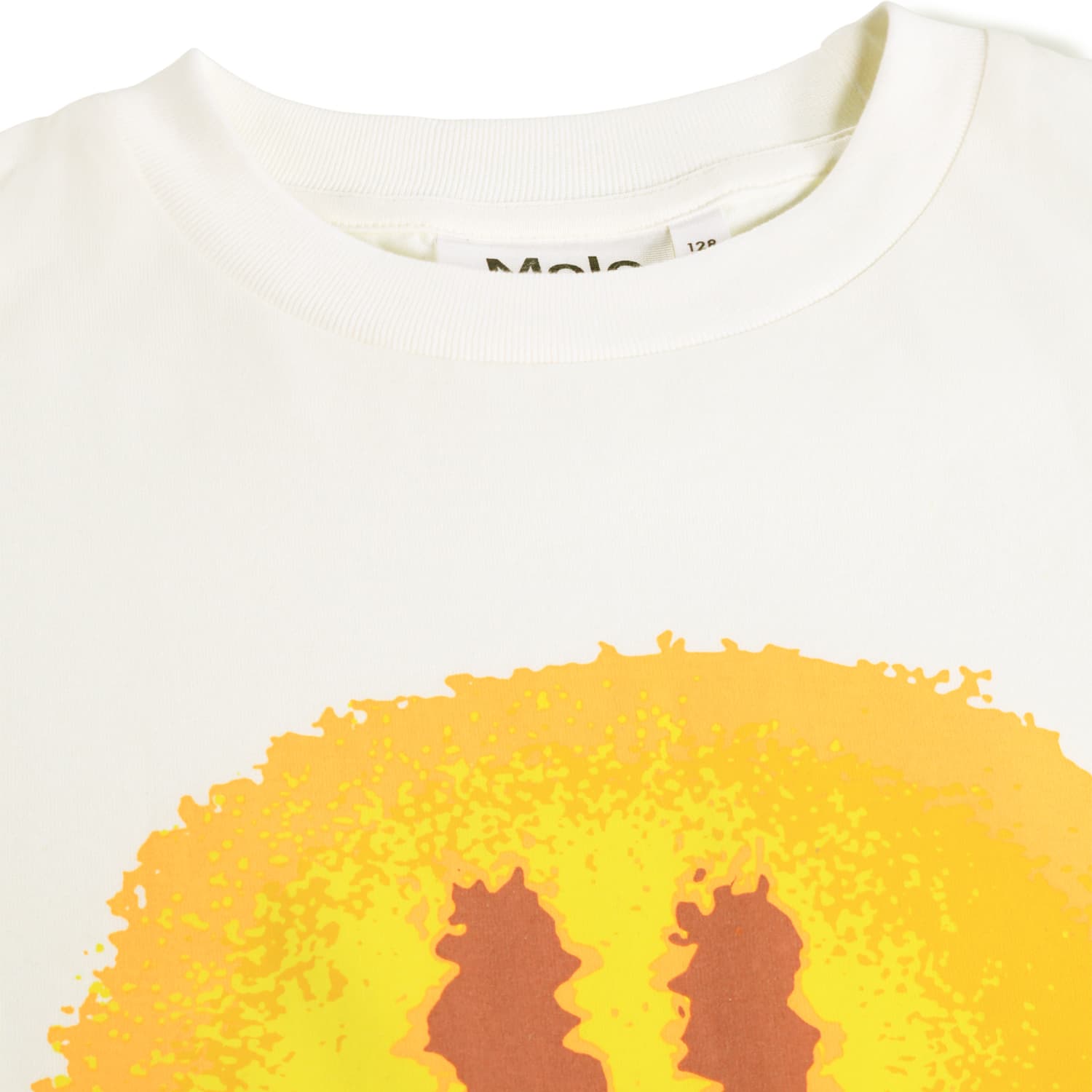 Molo Riley Kurzarm T-Shirt in Weiß Hazy Hot Sun Smile - Sonne