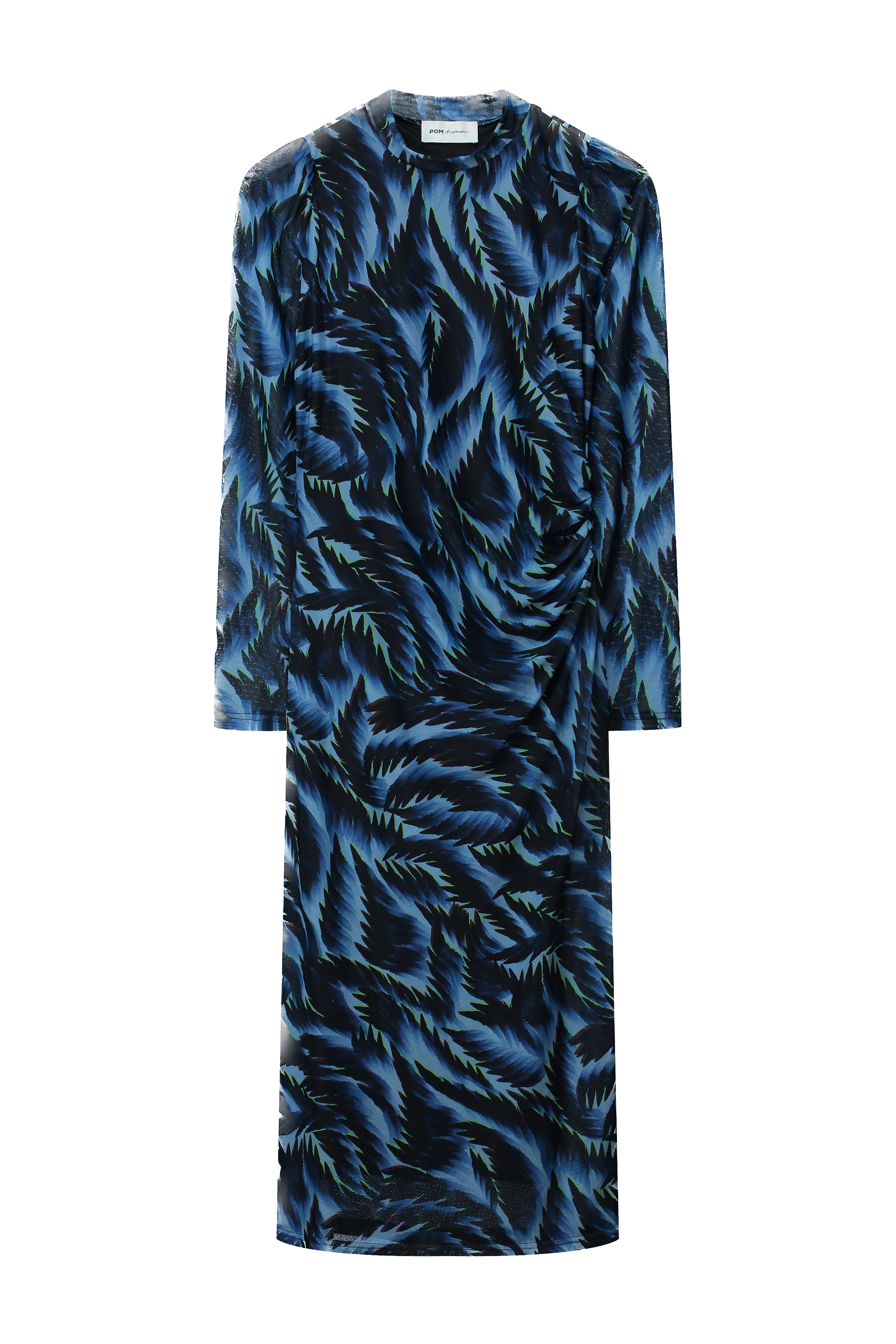 POM Amsterdam Kleid Feathers Blue Mesh - Blau/Grün - SALE