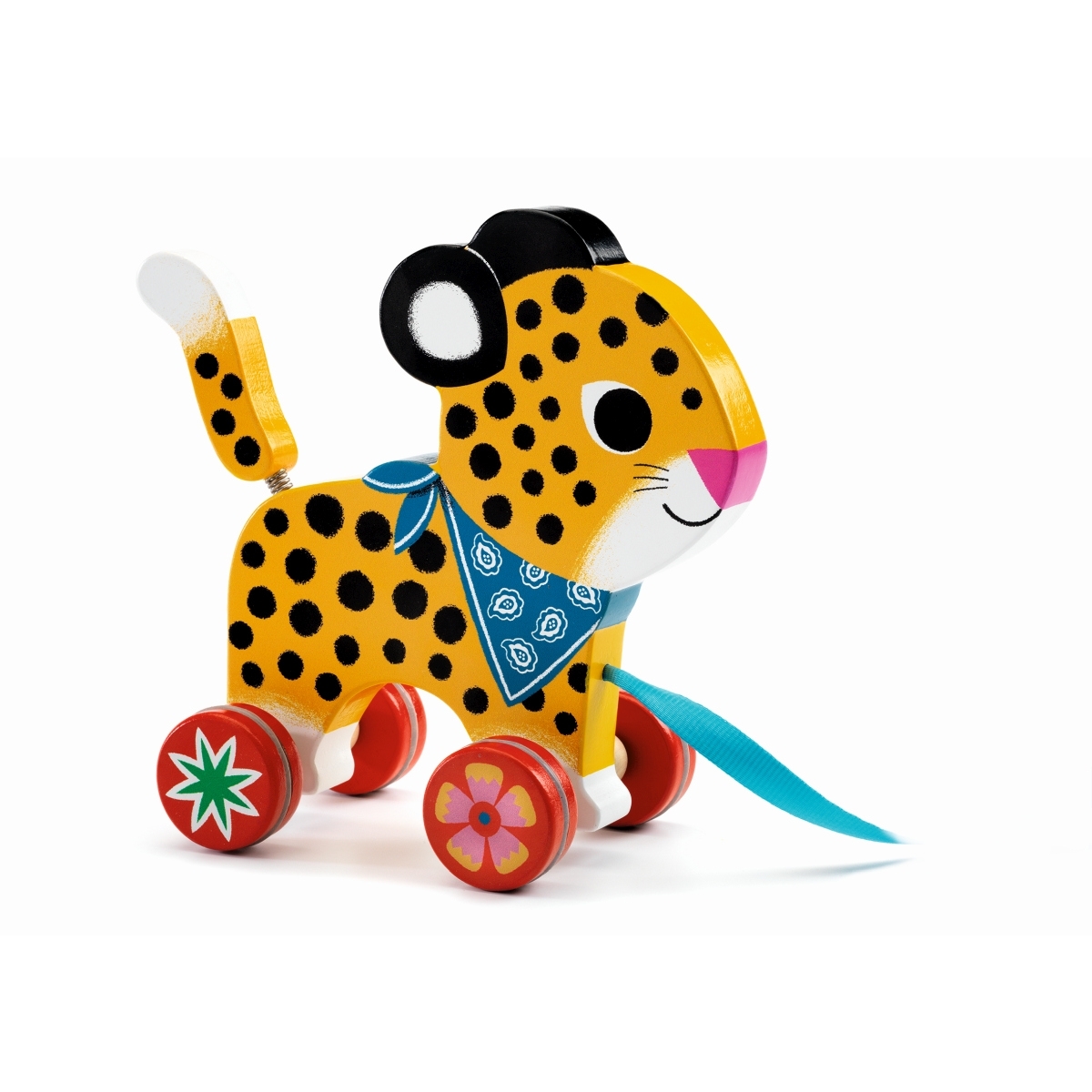 DJ06220-Nachziehtier-Greta-1 Djeco Nachziehspielzeug Greta Leopard