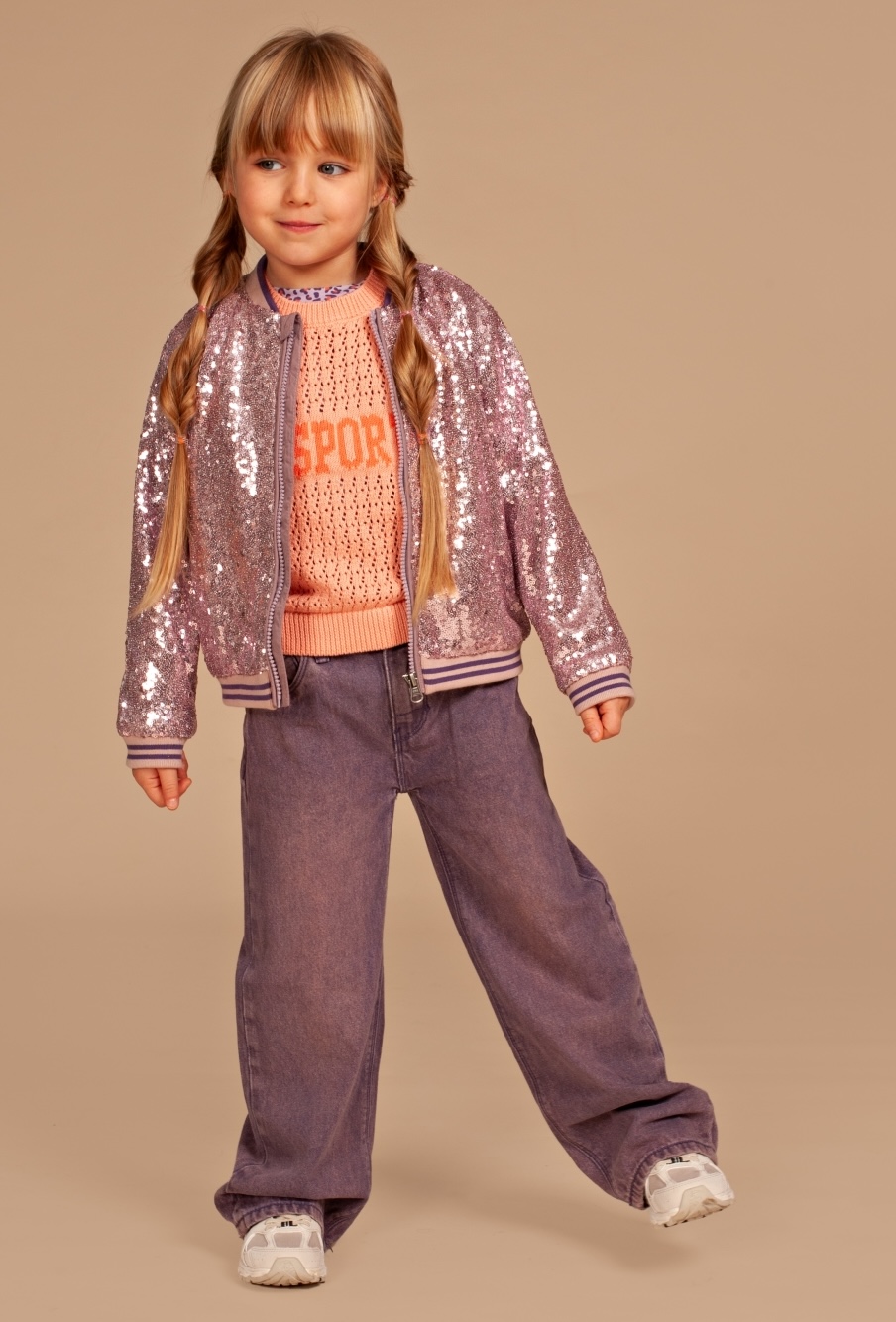 Babyface Stains & Stories Mädchen Color Wash Jeans Lila
