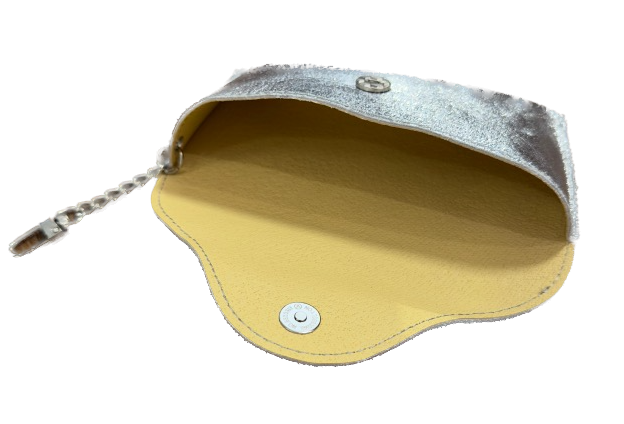 BFF Leder Brillenetui mit Anhänger Clip - Silber