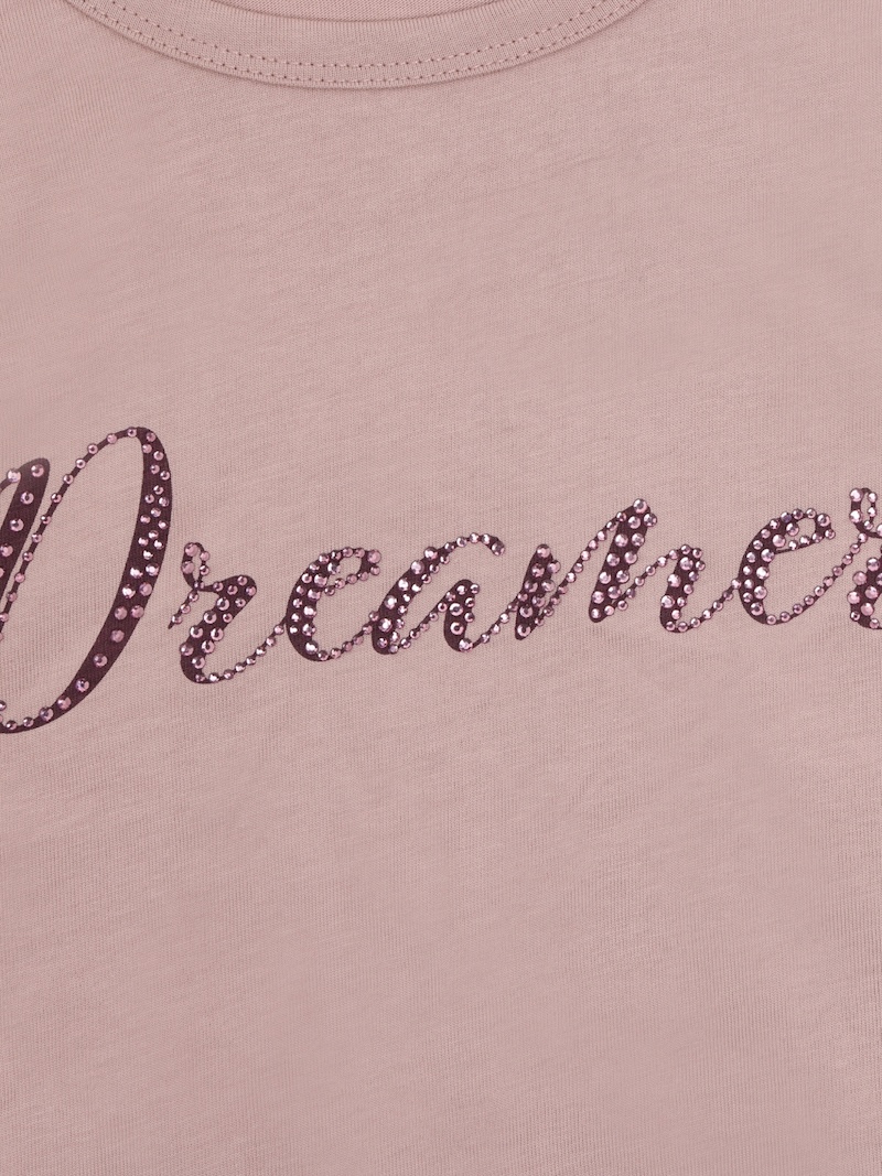 Minymo Langarm Shirt in Fawn Rosa mit Glitzerschrift - Dreamer Minymo Langarm Shirt in Fawn Rosa mit Glitzerschrift - Dreamer