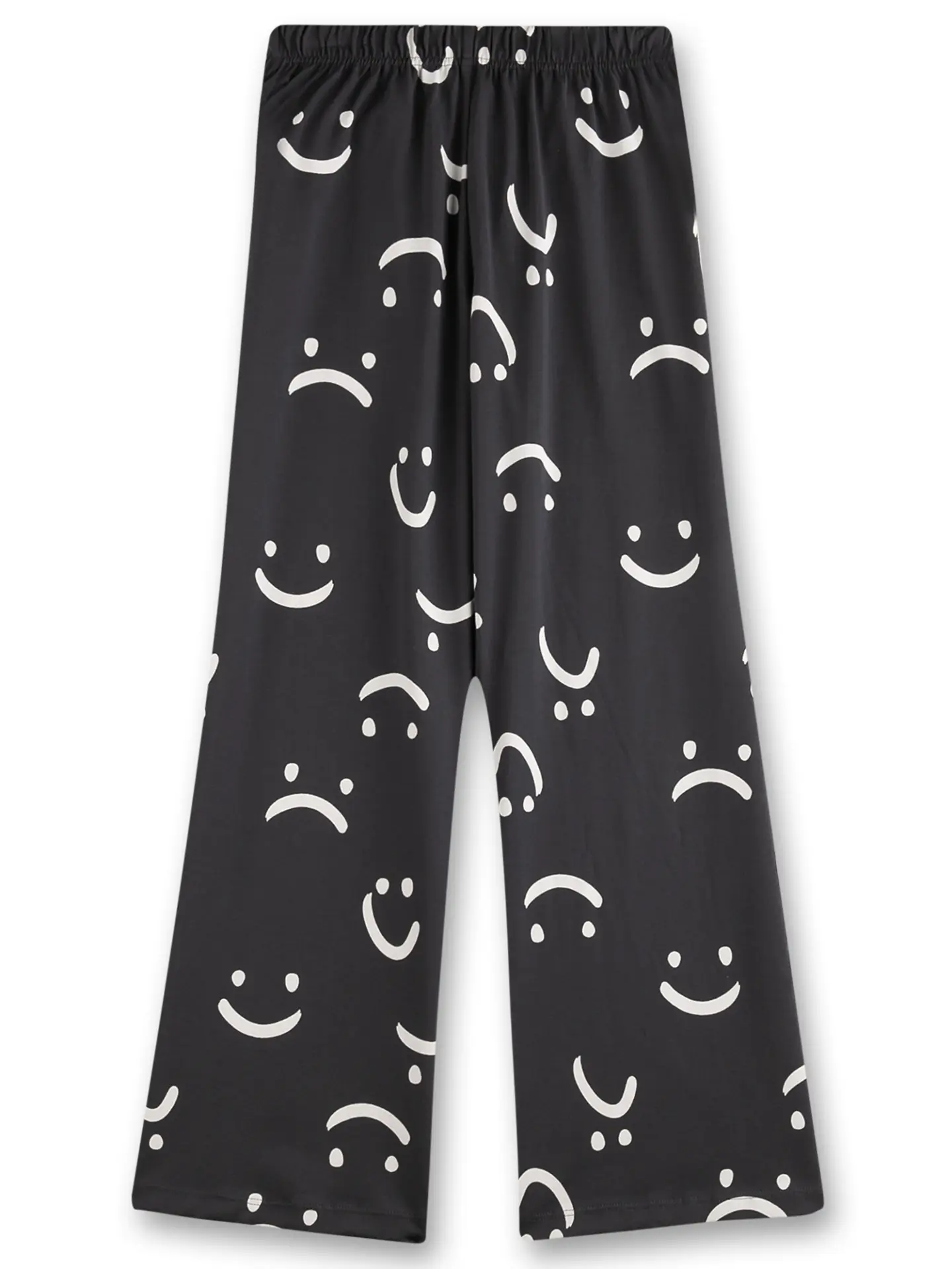 Sanetta Pyjamahose Schlafanzughose in Grau Schwarz - Smileys Sanetta Pyjamahose Schlafanzughose in Grau Schwarz - Smileys