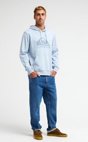 Quiksilver Comp Logo Hoodie Sweatshirt in Eisblau Hellblau 