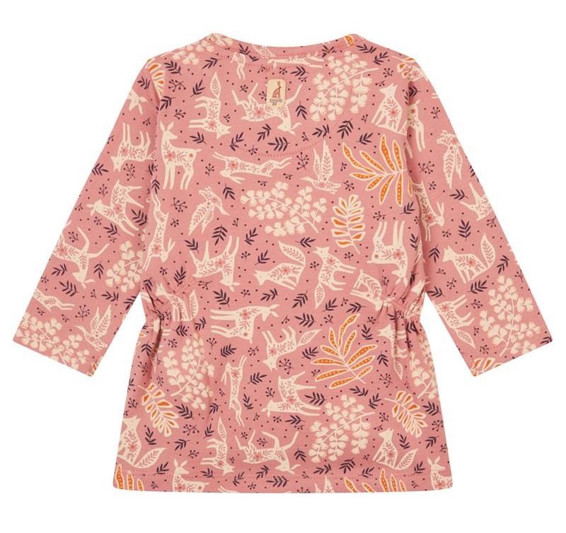 Noppies Baby Kleid Faura - Old Rose/Altrosa - allover Waldtiere - SALE