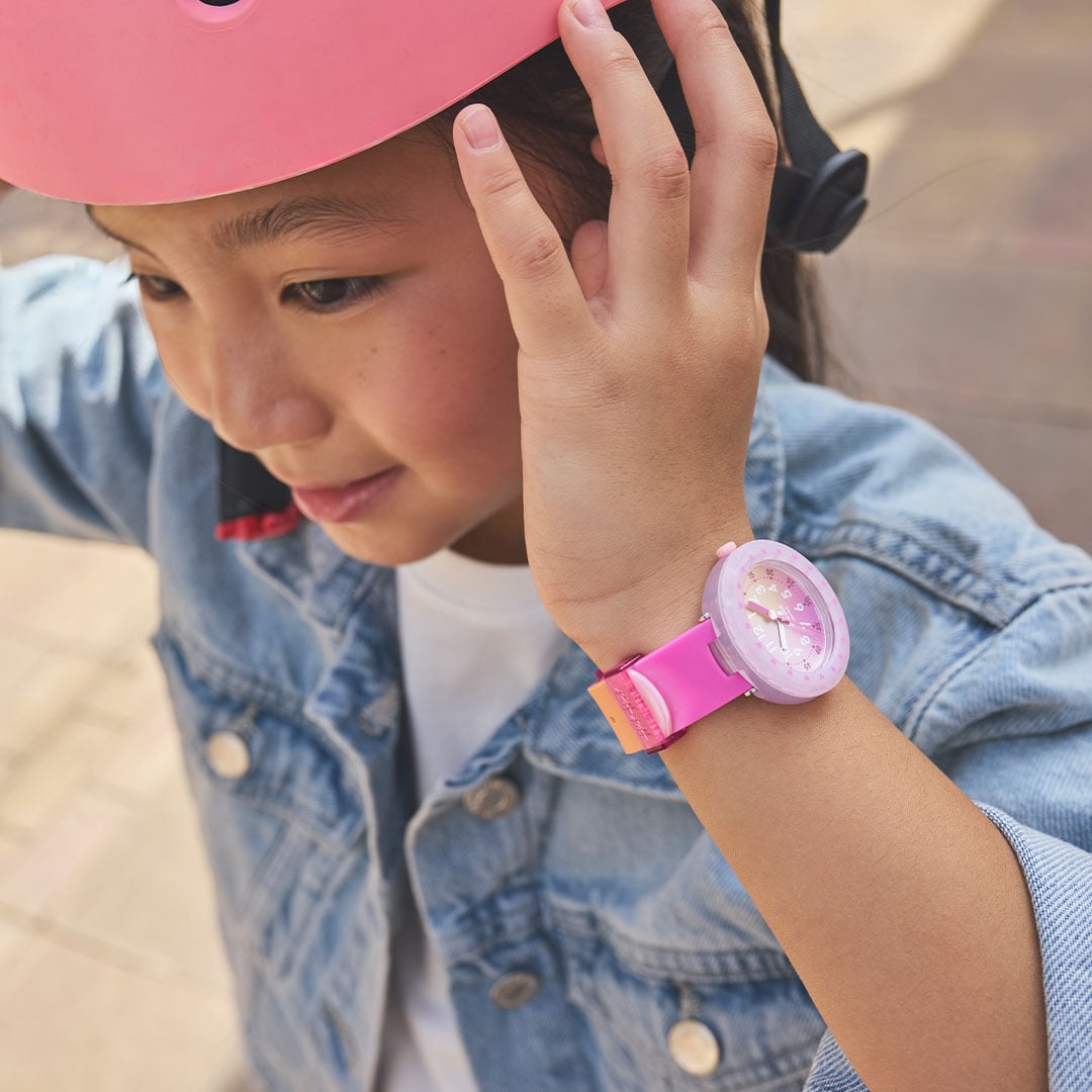 Flik Flak Kinderuhr Fuze in Pink - Pink Orange Farbverlauf Flik Flak Kinderuhr Fuze in Pink - Pink Orange Farbverlauf
