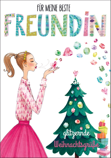 101-879 Edition Gollong Karte - Mila Marquis - Glitzernde Weihnachtsgrüße für Meine Beste Freundin