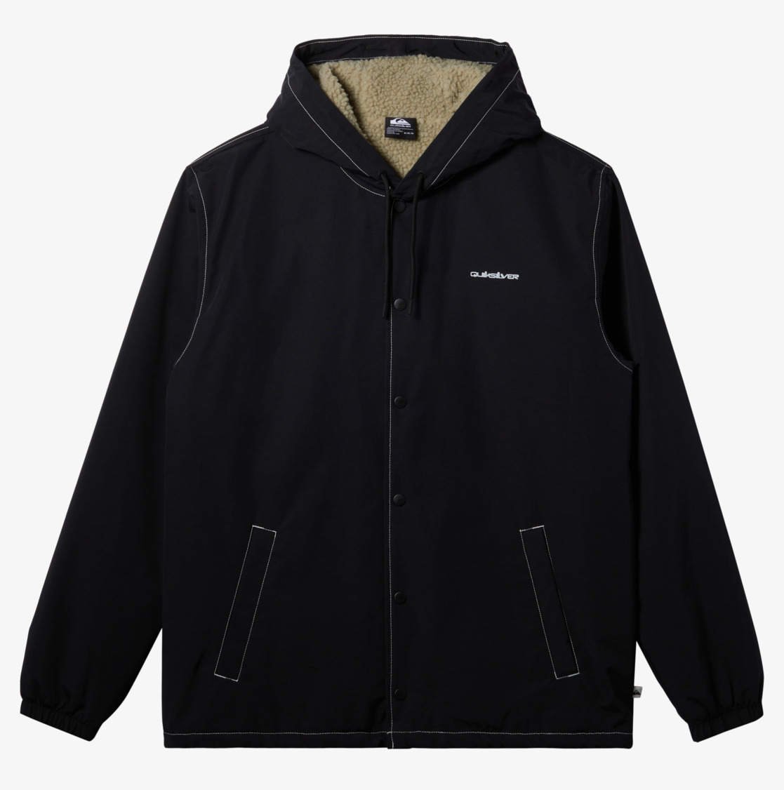 Quiksilver Rain Cloud Coach Jacke mit Kapuze für Herren - Schwarz - SALE Quiksilver Rain Cloud Coach Jacke mit Kapuze für Herren - Schwarz - SALE