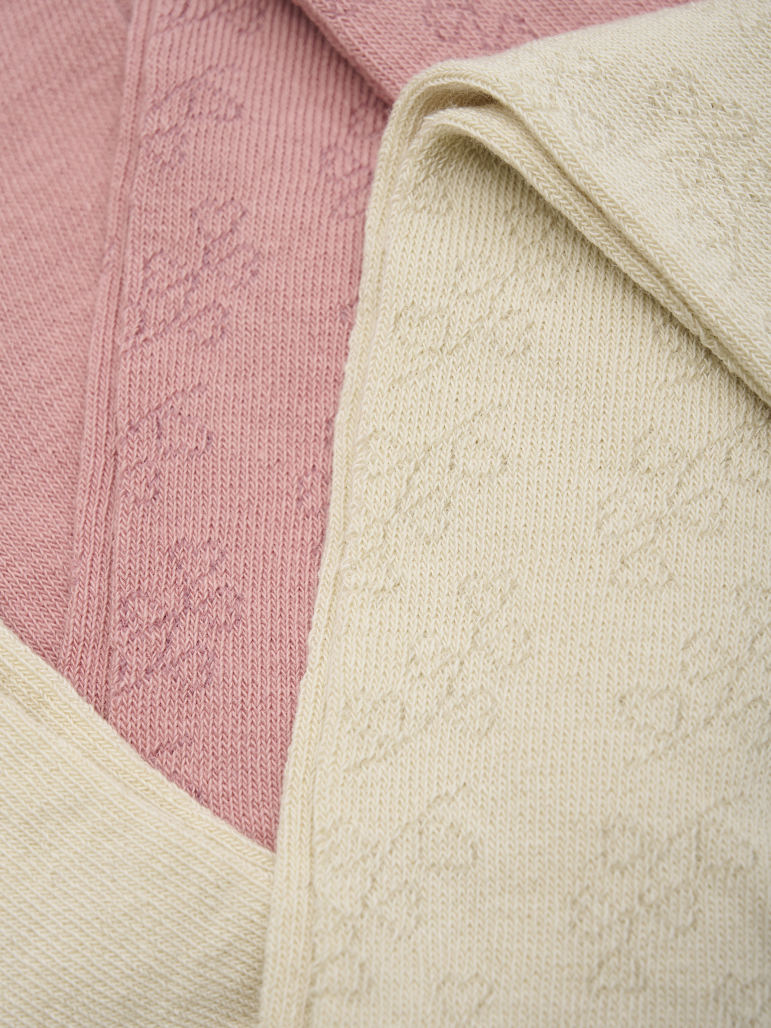 Minymo Strumpfhosen 2er Pack Unifarbe mit Blumenlochmuster - Rosa & Creme