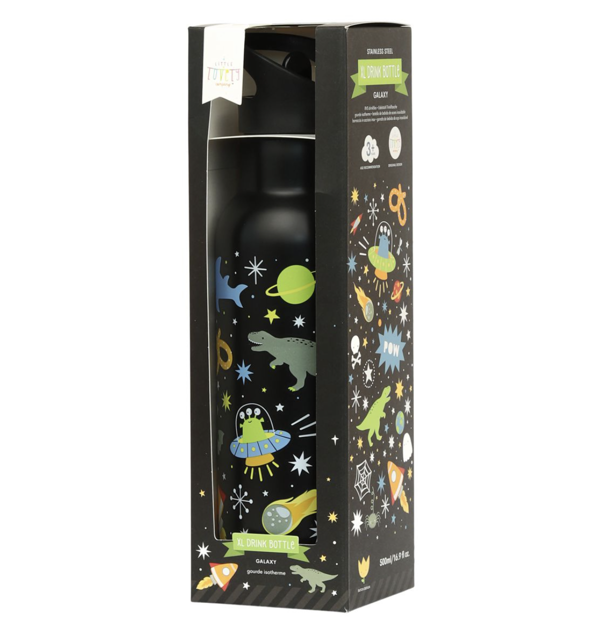 A Lovely Little Company Thermos Edelstahl Trinkflasche Groß mit Strohhalm - 500ml Galaxy A Lovely Little Company Thermos Edelstahl Trinkflasche Groß mit Strohhalm - 500ml Galaxy