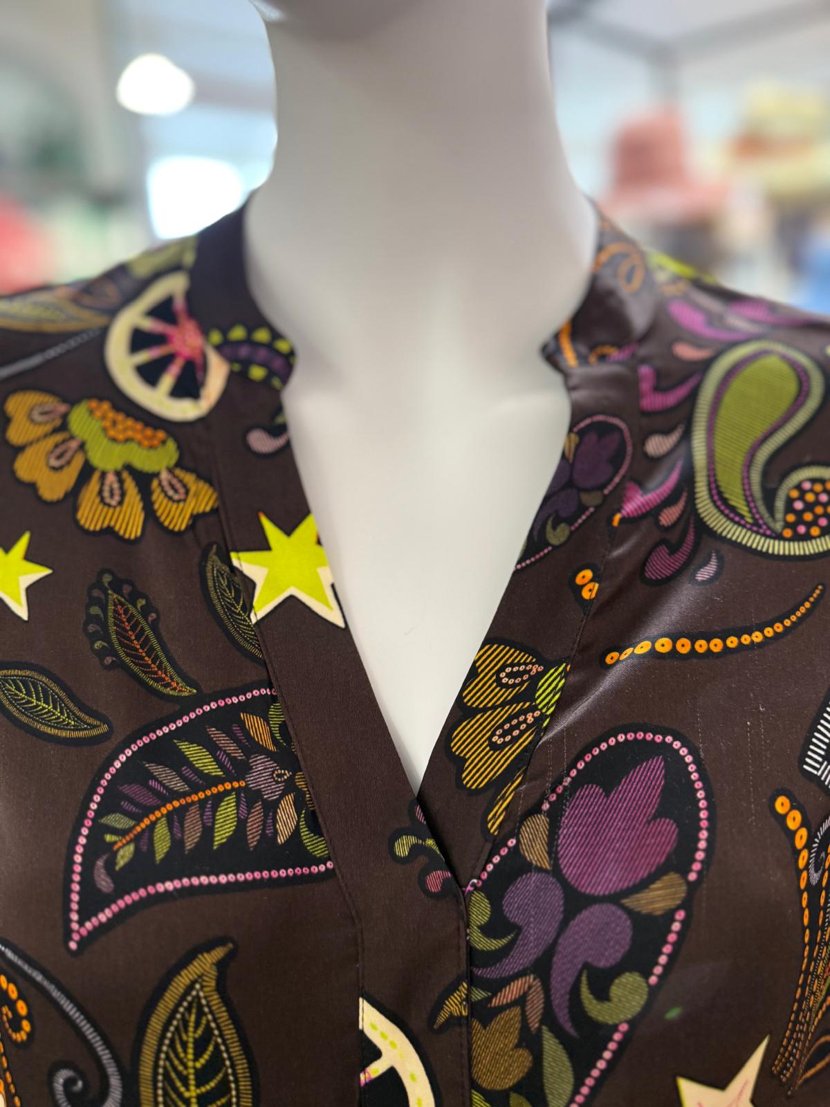 Yess Belgium Cowgirl Bluse Tea - Braun mit Paisleymuster - SALE