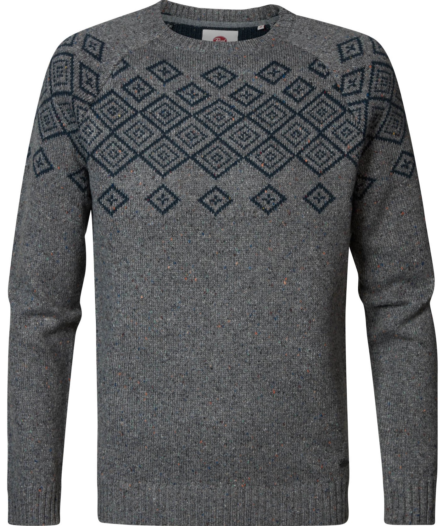 Petrol Industries Strickpullover in Grau mit Schwarzem Muster