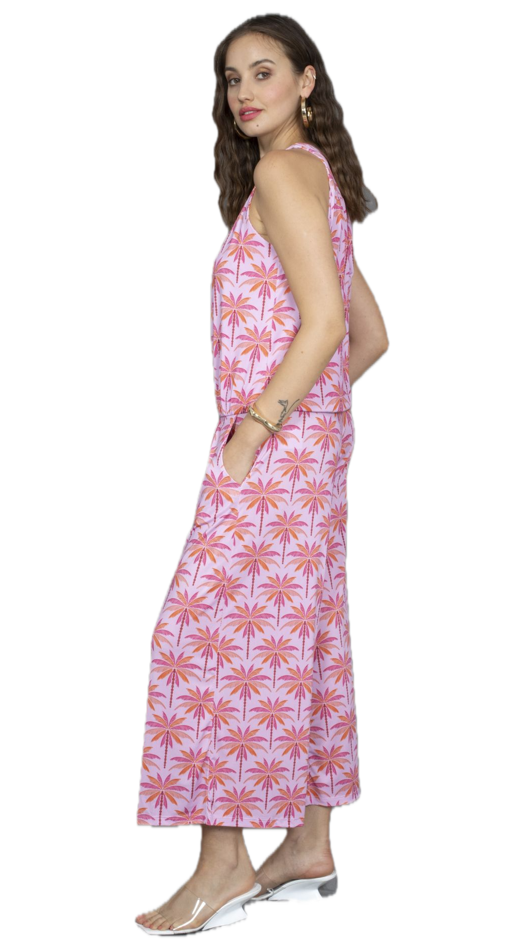 Marivie Good Choice! Jumpsuit Palms Rosé - SALE Marivie Good Choice! Jumpsuit Palms Rosé - SALE