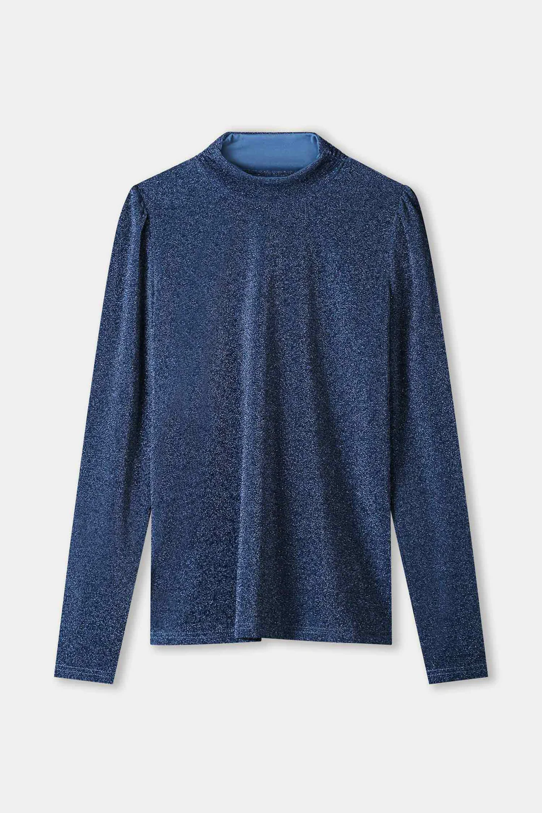 POM Amsterdam Glitter Dawn Turtleneck Stehkragen Top in Blau Glitzer POM Amsterdam Glitter Dawn Turtleneck Stehkragen Top in Blau Glitzer