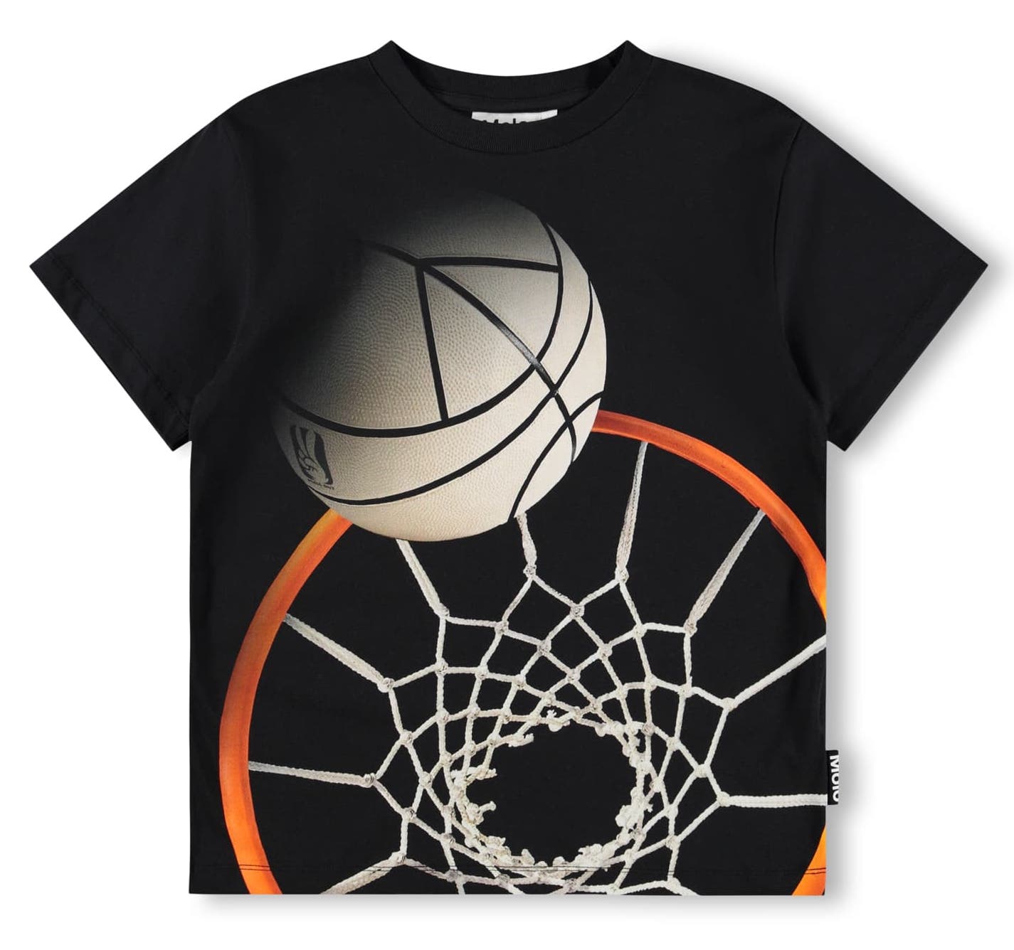 Molo Riley Kurzarm T-Shirt in Schwarz - Basketball Hoop 