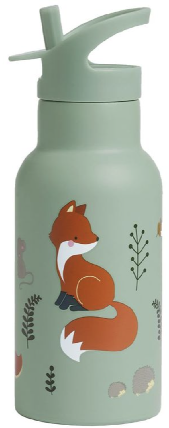 A little Lovely Company - Thermos Edelstahl Trinkflasche mit Strohalm - Waldfreunde A little Lovely Company - Thermos Edelstahl Trinkflasche mit Strohalm - Waldfreunde