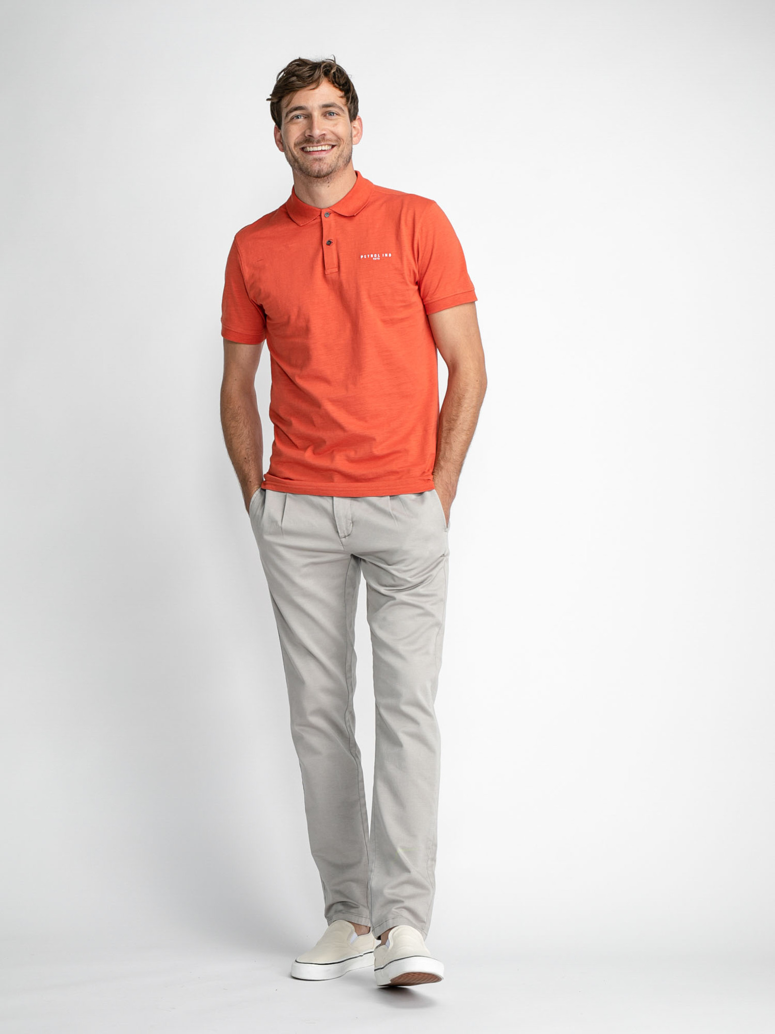 Petrol Industries Herren Chino mit Drawstring Kordel in Metal Melee - Stein