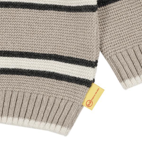 Steiff Pullover Strickpulli mit Kaschmir in Beige Creme & Navy Gestreift - SALE