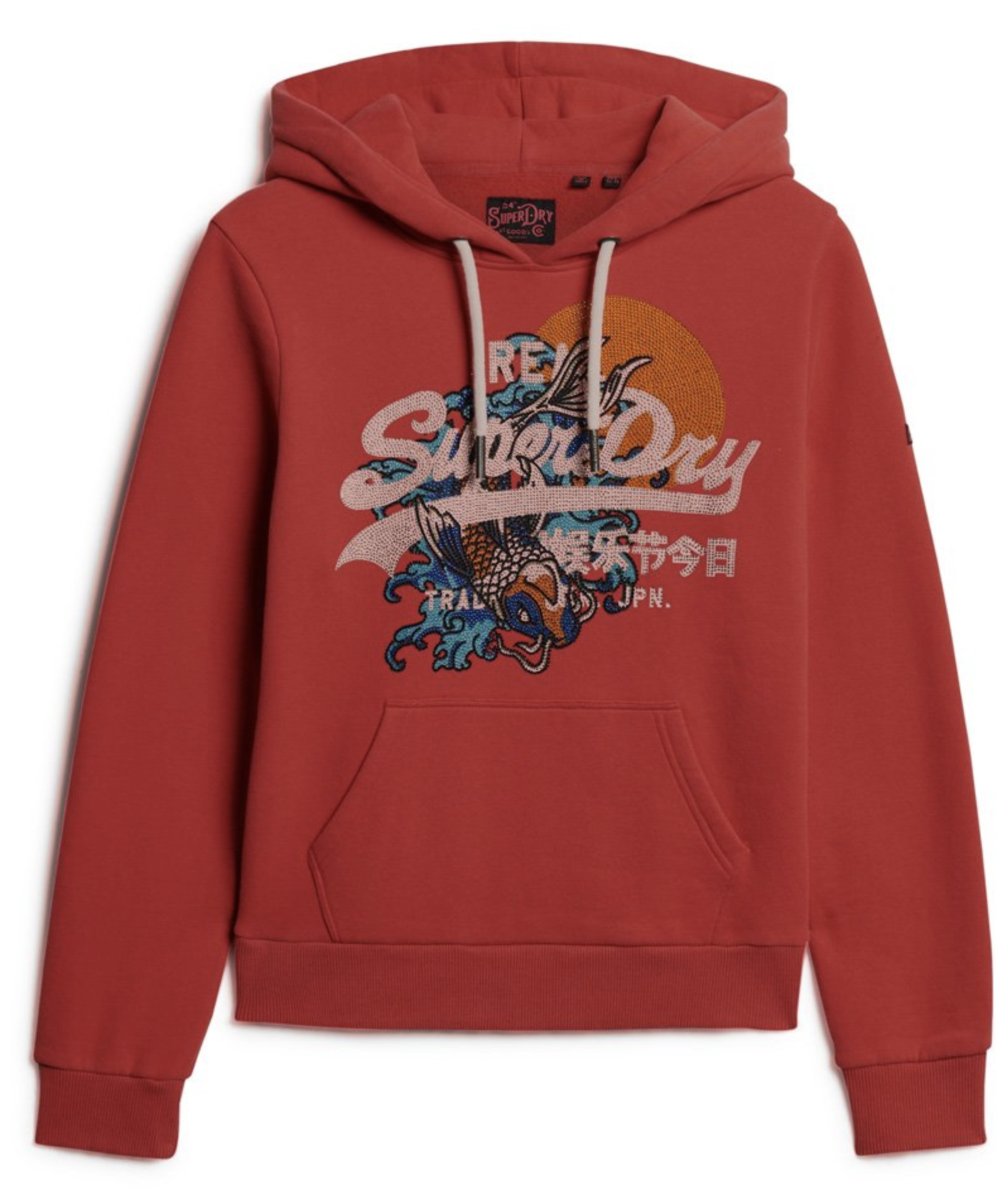 Superdry Damen Tokyo Vl Graphic Hoodie Logo Kapuzenpullover in Rot - SALE Superdry Damen Tokyo Vl Graphic Hoodie Logo Kapuzenpullover in Rot - SALE