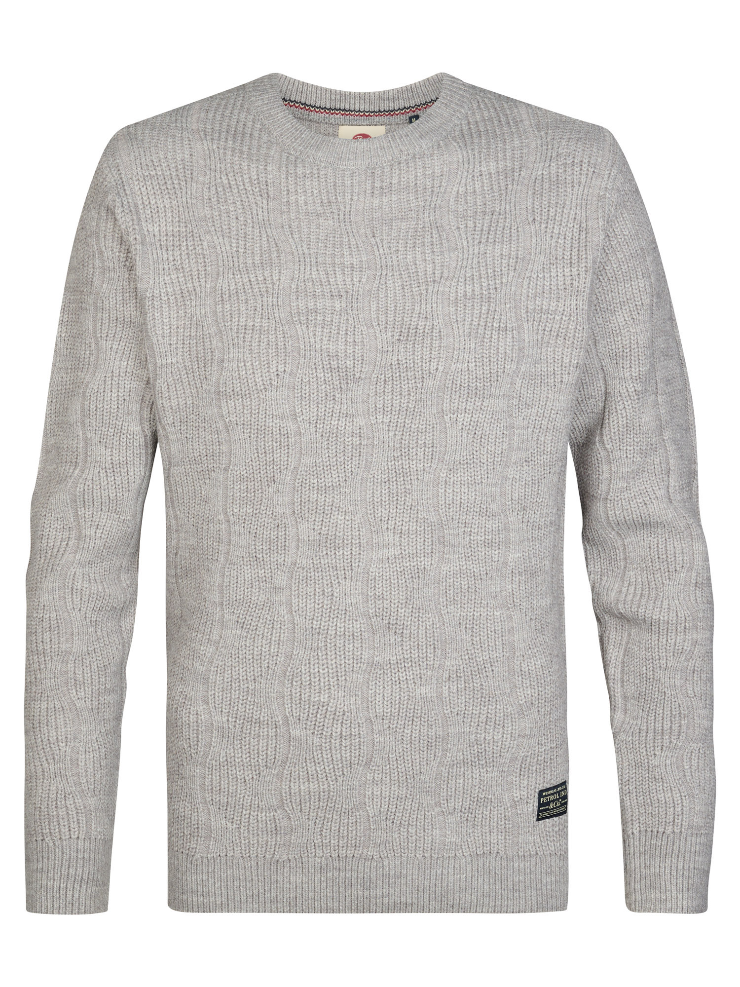 Petrol Industries Herren melierter rundhals Pullover Steelstone in Grau Petrol Industries Herren melierter rundhals Pullover Steelstone in Grau