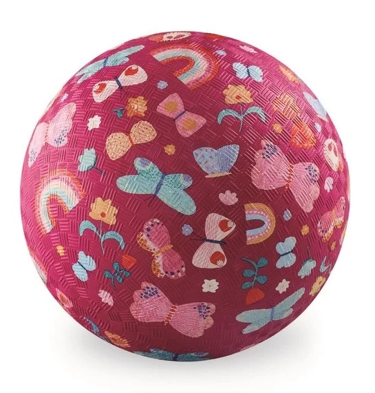 Crocodile Creek Spielzeug Ball Groß in Pink 18 cm - Butterfly Garden - Schmetterlinge