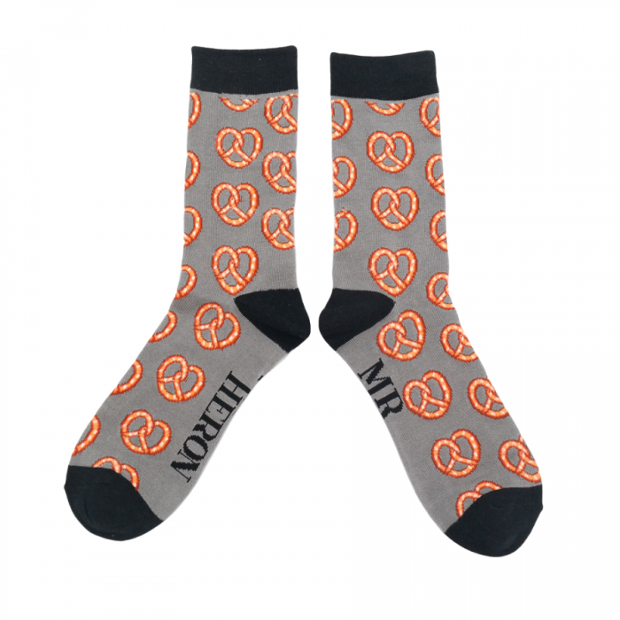 miss-sparrow-maenner-socken-bamboo-pretzels-grey Mr. Heron Herren Socken Bambus in Grau - Brezen
