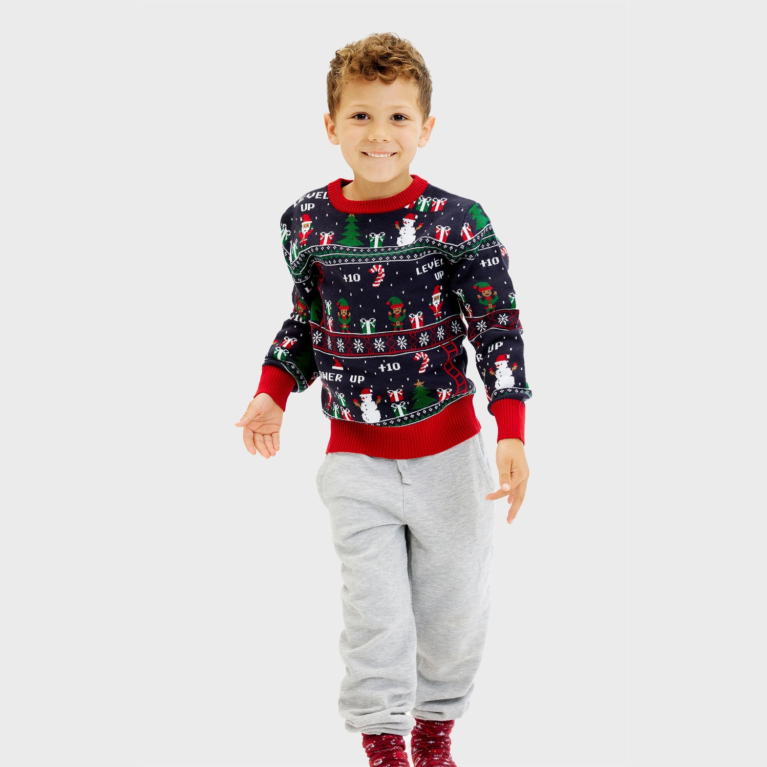 Christmas Sweater Unisex Weihnachtspullover - Vintage Gamer in Navy 