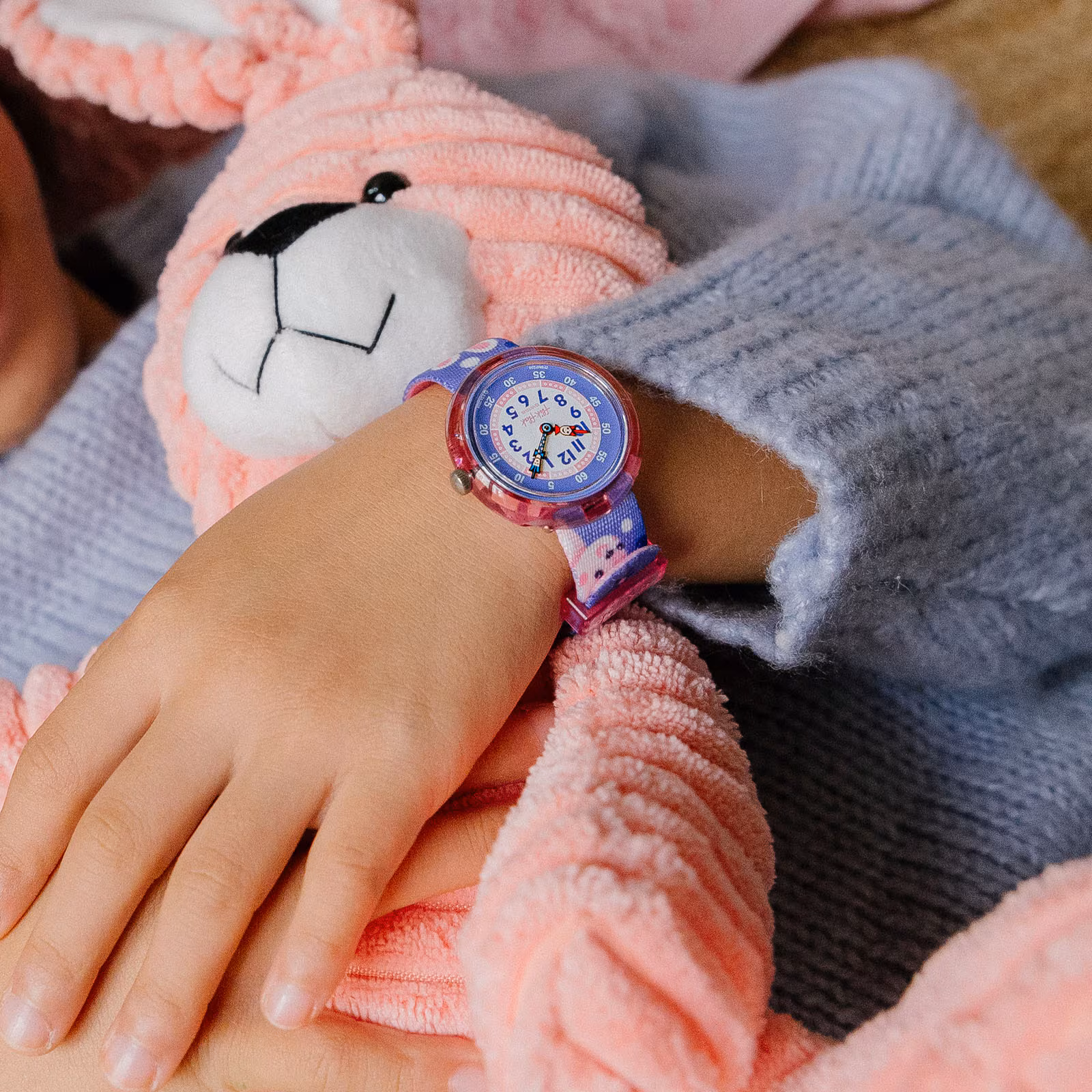 Flik Flak Uhr Kinderuhr in Lila PEEK-A-BUNNY - Hase Flik Flak Uhr Kinderuhr in Lila PEEK-A-BUNNY - Hase
