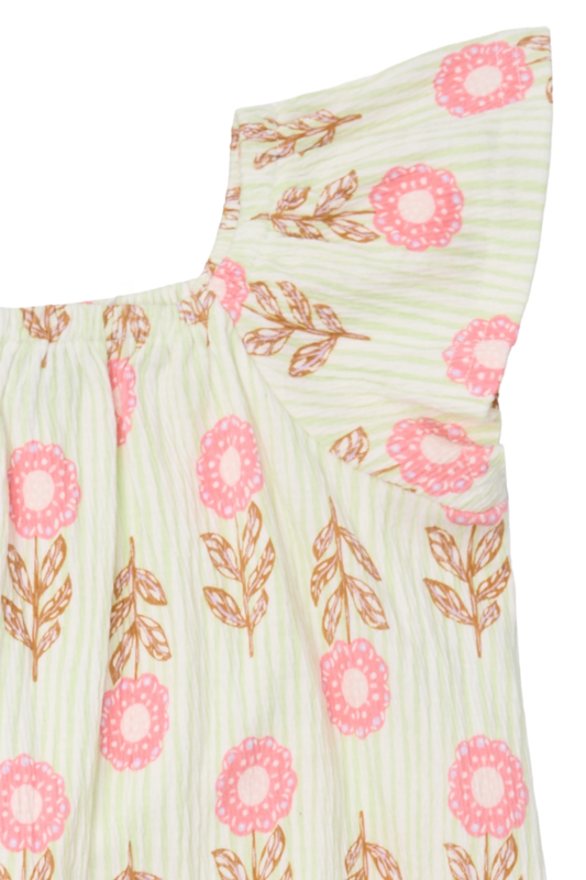 Hust & Claire Seersucker Kleid in Grün Vintage Retro Blumen - SALE