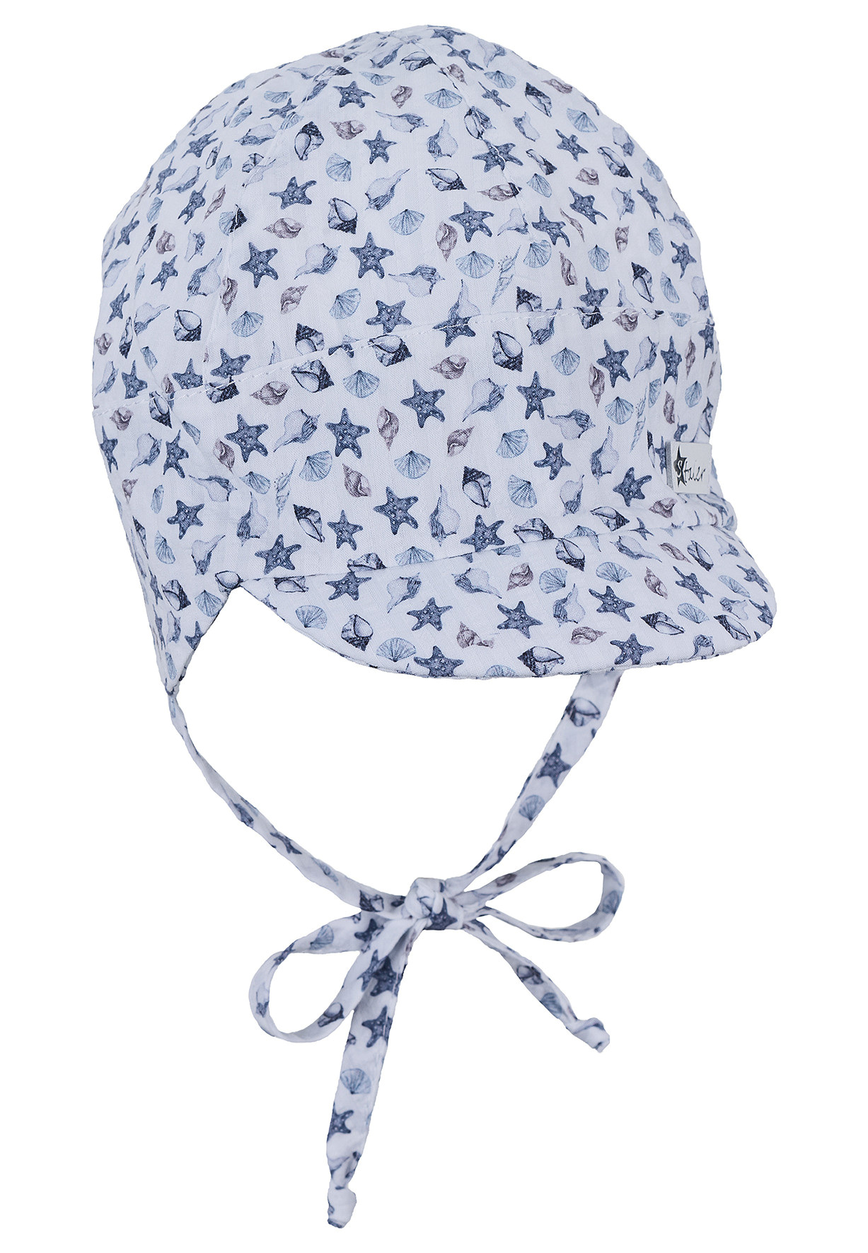 Sterntaler Baby Seersucker Sonnenmütze mit UV Schutz 50+ - Muscheln - SALE