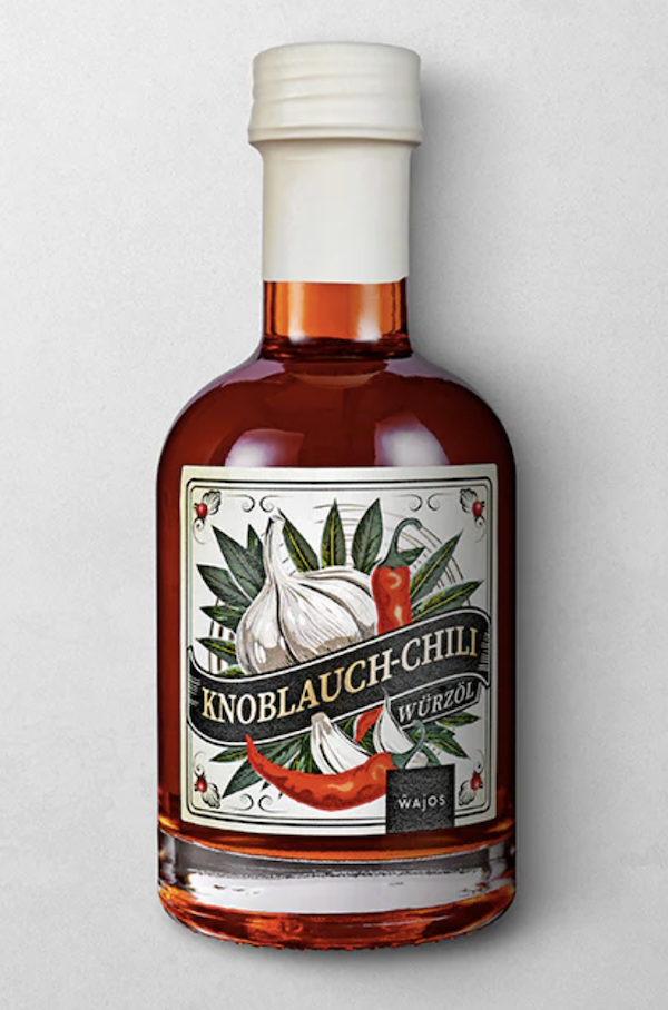 Wajos Knoblauch Chilli Würzöl - 250 ml Wajos Knoblauch Chilli Würzöl - 250 ml