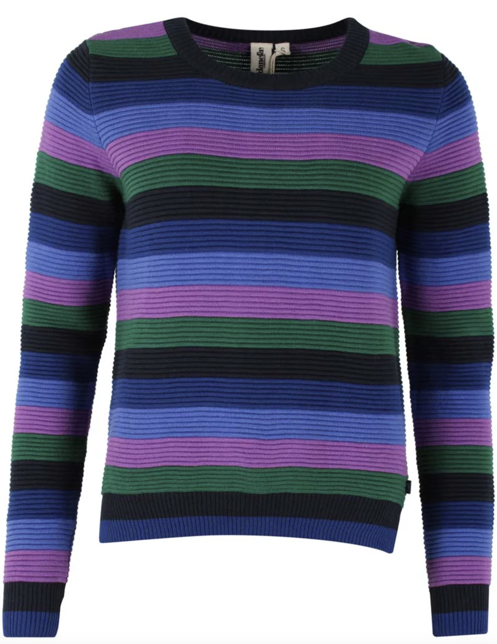 Danefae Danepearly Chrochet Knit Strickpullover Bunt Gestreift - Grün Navy Lila - SALE Danefae Danepearly Chrochet Knit Strickpullover Bunt Gestreift - Grün Navy Lila - SALE