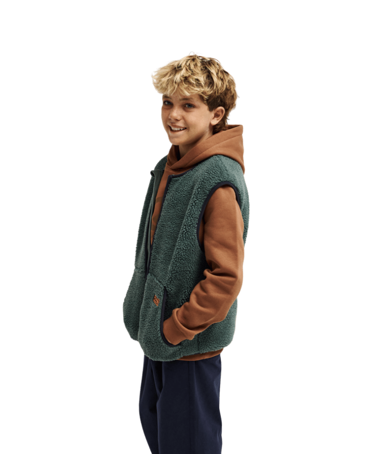 Quiksilver Jungen Teddy Weste Kickflip - Forrest Green/Waldgrün