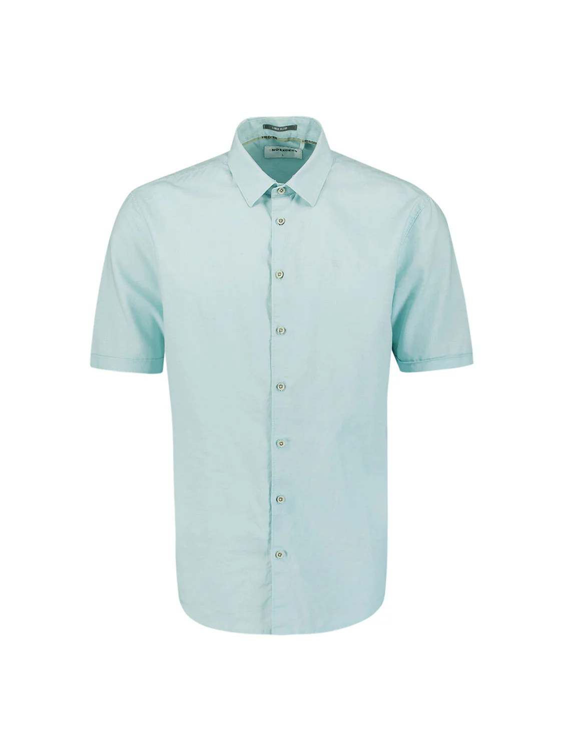 NO EXCESS Kurzarm Leinen Hemd mit in Ice Blau NO EXCESS Kurzarm Leinen Hemd mit in Ice Blau
