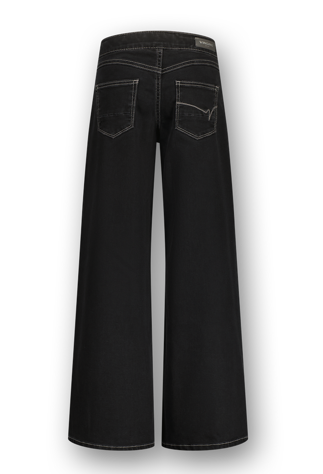 Vingino Jeans Bellini Wide Leg Black Denim Jean - Schwarz