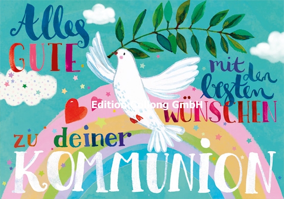 Edition Gollong Grußkarte - Alles Gute mit den besten Wünschen zu deiner Kommunion
