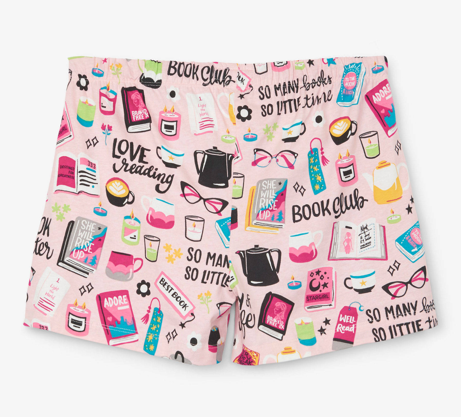 BXABOOK002_C Little Blue House Kurze Pyjama Hose- Book Club - Buchklub