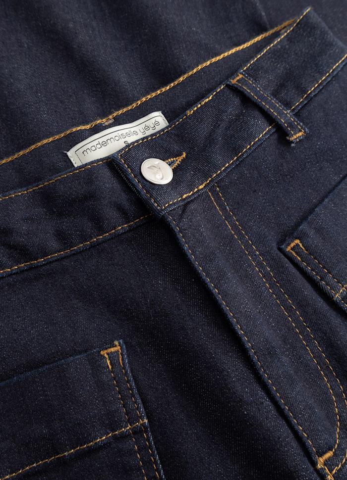 Mademoiselle YeYe Record Retro Jeans aus Bio Baumwolle in Dark Blue Denim - SALE Mademoiselle YeYe Record Retro Jeans aus Bio Baumwolle in Dark Blue Denim - SALE