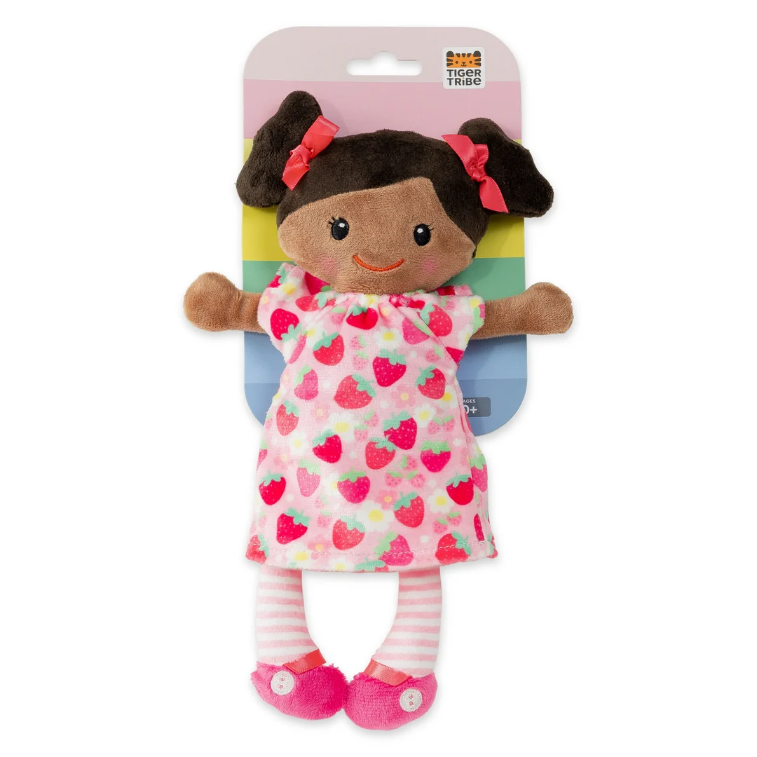 Tiger Tribe Mini Puppe Stoffpuppe Ava mit Erdbeeren Kleid