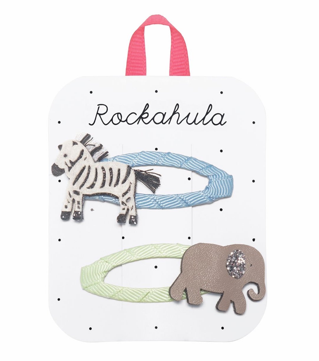 Rockahula Safari Friends Clips Haarspangen Zebra & Elefant - 1 Paar 