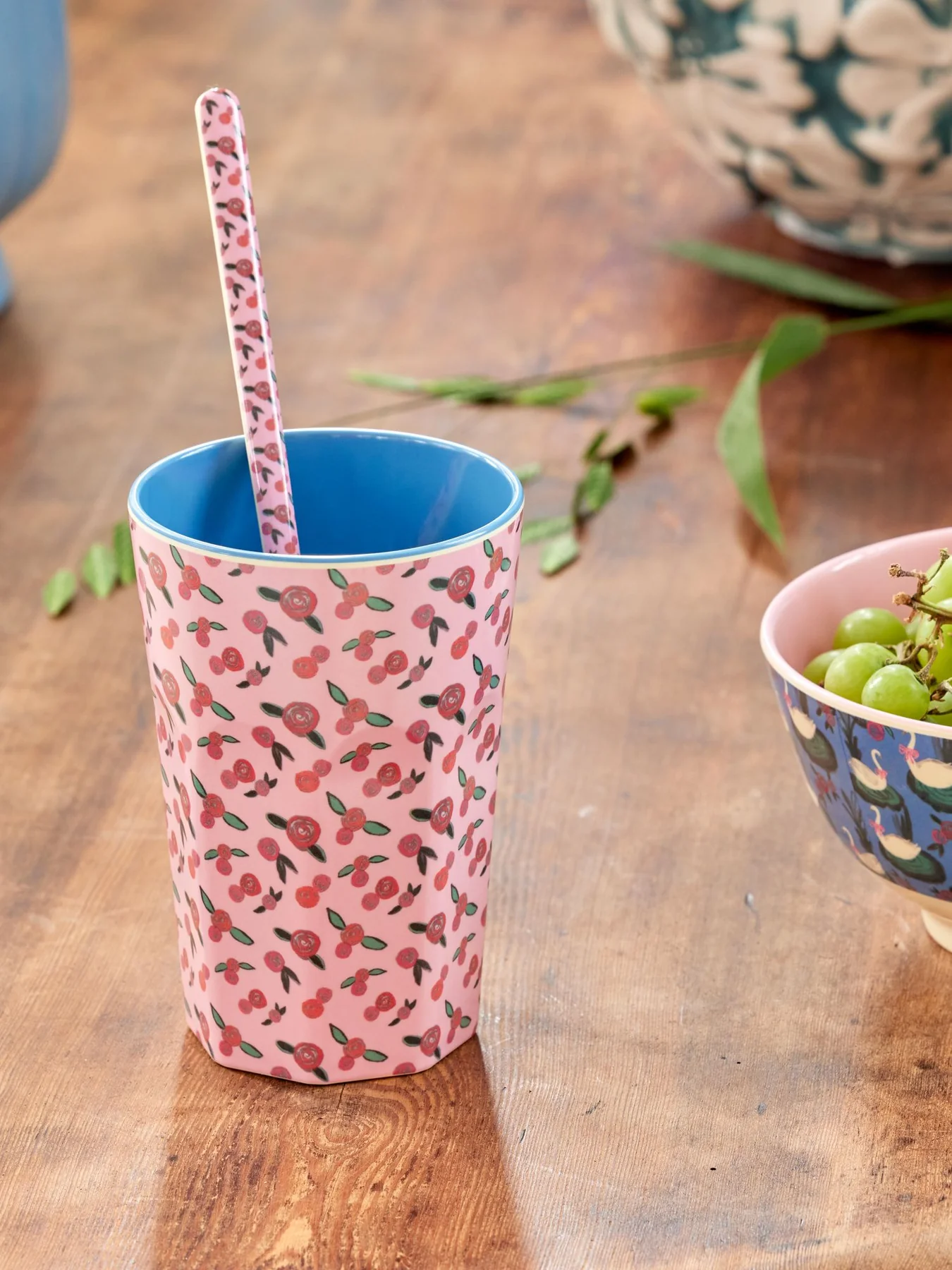 RICE Hoch Tall Becher - Pink - A Rose Blumenprint