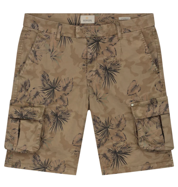 Bildschirmfoto-2022-08-19-um-12-32-44 Dstrezzed Cargo Short in Braun mit Allover Palmen - SALE