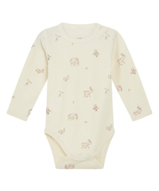 Hust & Claire Baloo Wolle Bambus Body in Ecru Creme - Waldtiere Hust & Claire Baloo Wolle Bambus Body in Ecru Creme - Waldtiere