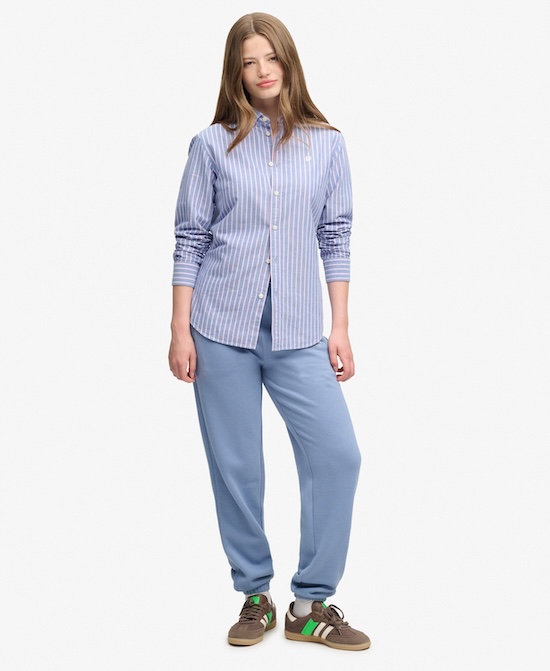 Superdry Damen Signature Jogginghose mit Bündchen und Stickerei - Tidal Blau