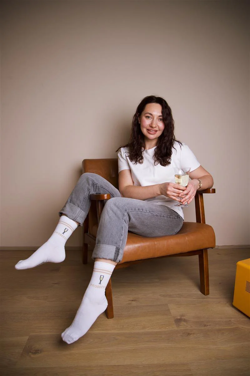 My Day My Dream Socken in Weiß mit Gold Glitzer - Prosecco My Day My Dream Socken in Weiß mit Gold Glitzer - Prosecco