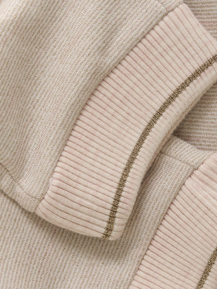 Minymo Gestreifte Sweathose in Sepia Rose (Creme/Rosé) mit zartem Glitzereffekt - SALE Minymo Gestreifte Sweathose in Sepia Rose (Creme/Rosé) mit zartem Glitzereffekt - SALE