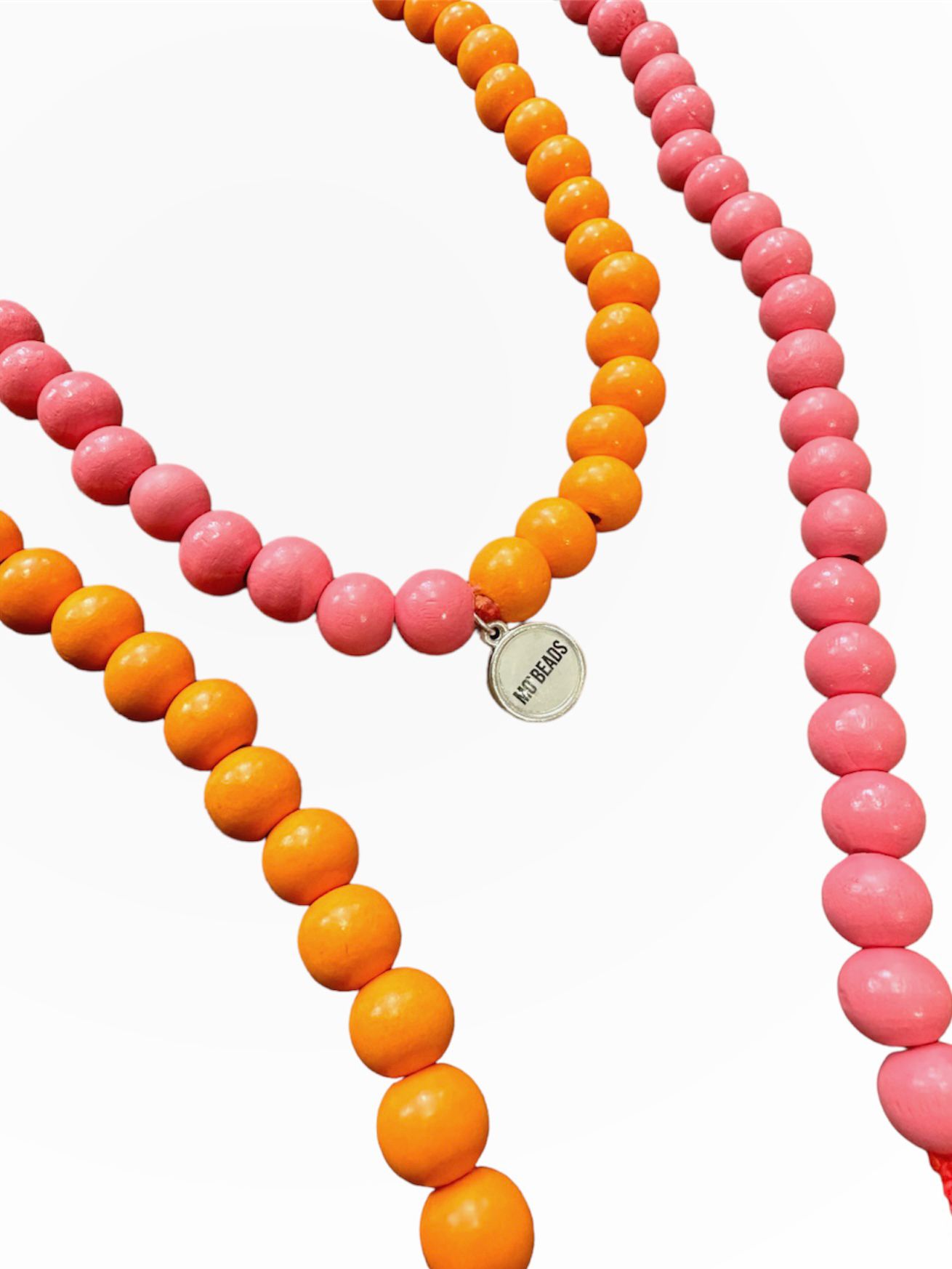 Mo Beads Holzperlen Handykette - Pink & Orange